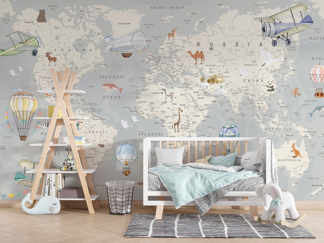 Fototapeta Mapa světa světlých odstínů