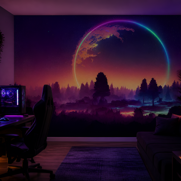 Fototapeta Vesmírný prstenec nad lesem
