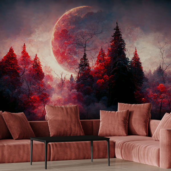 Fototapeta Rudá planeta nad Temným lesem