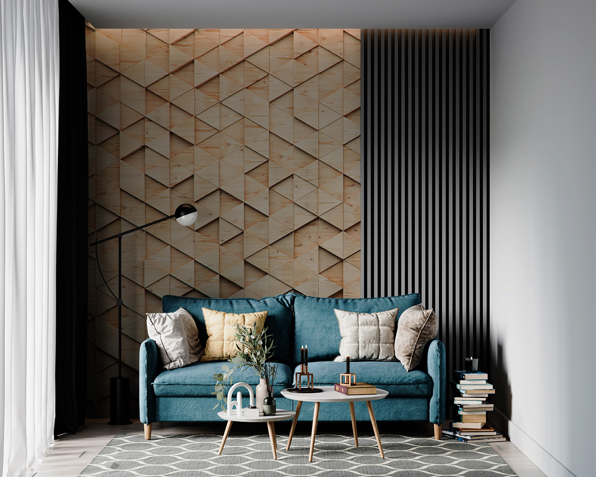 Fototapeta Dřevěná geometrie 3D