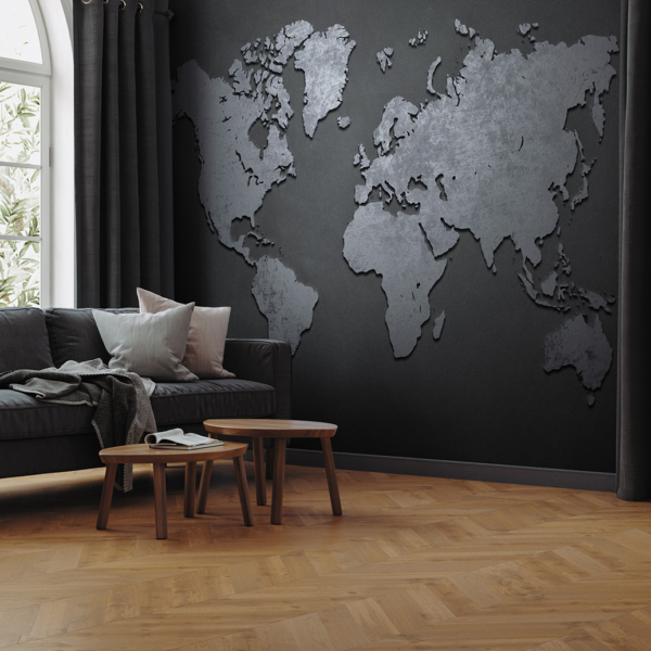 Fototapeta Kovová mapa světa