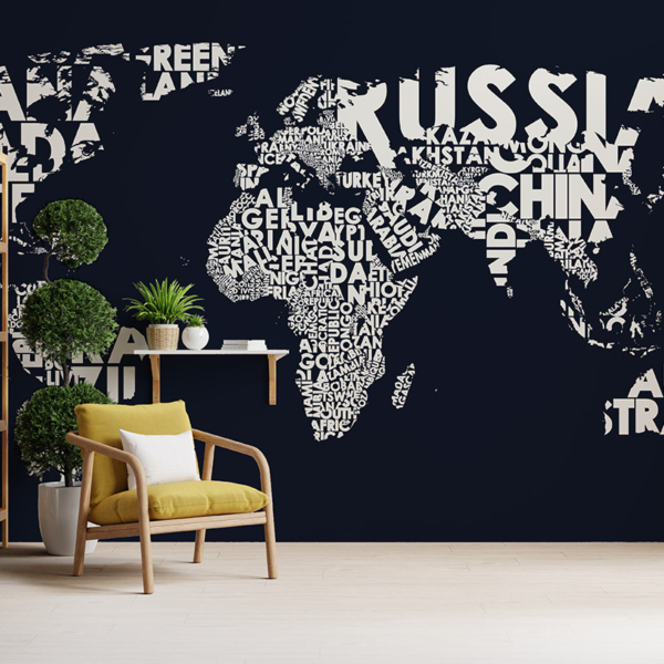 Fototapeta Typografická mapa světa