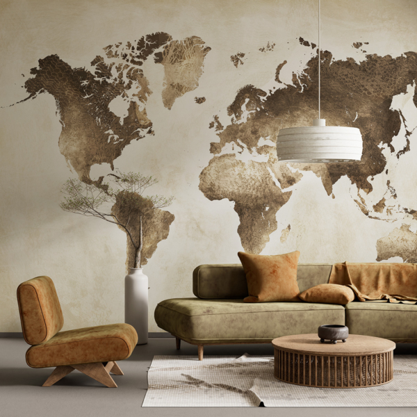 Fototapeta Mapa světa ve vintage stylu